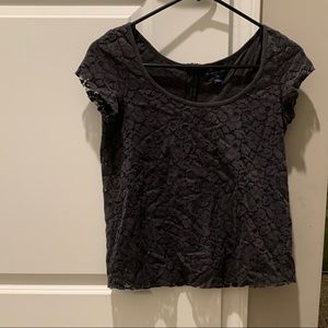 American Eagle Structured Lace Cropped Top
